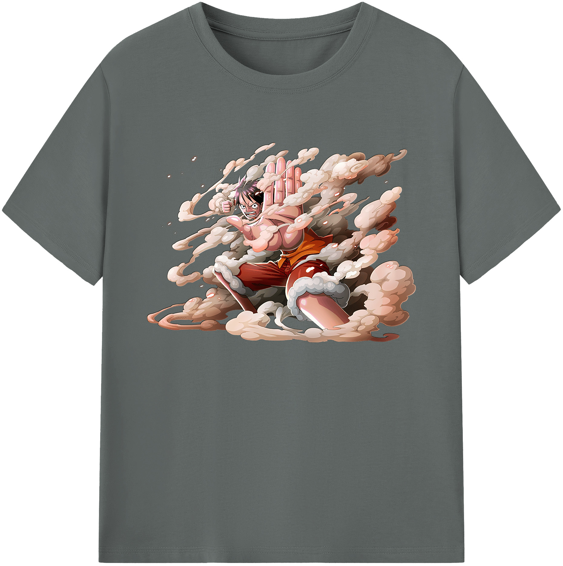 ワンピース モンキー・D・ルフィ ONE PIECE Monkey D. Luffy 綿100％ メンズ半袖Tシャツ｜肌触りやわらか＆通気性